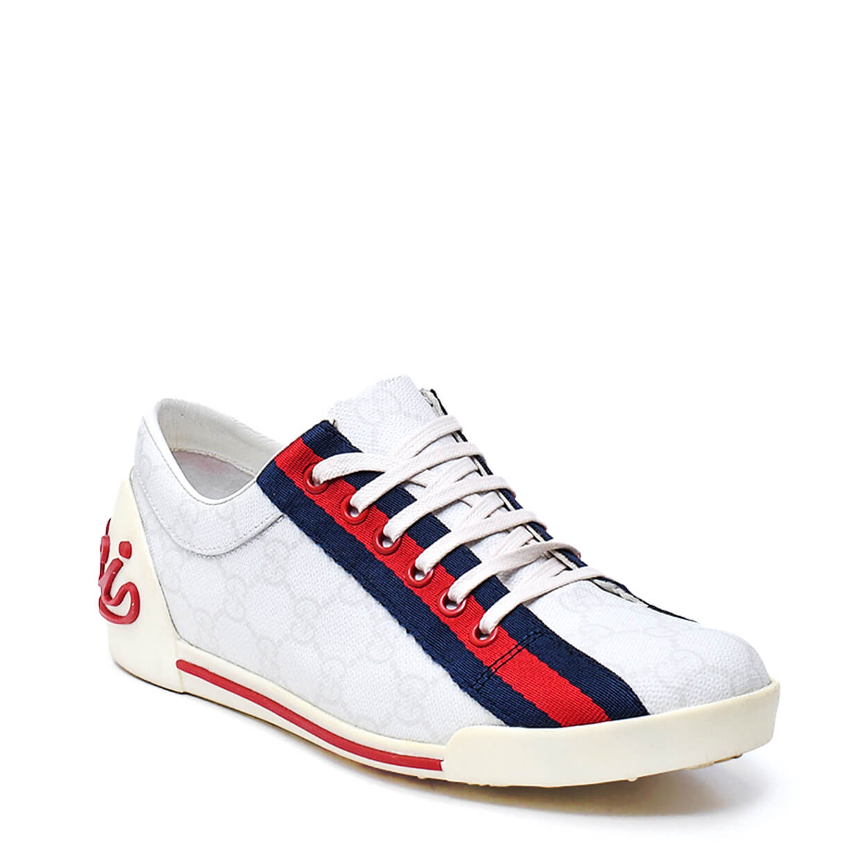 Gucci - White Canvas Modello Tennis Sneaker 37